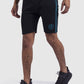 mens gym shorts - Firestone Black/Teal