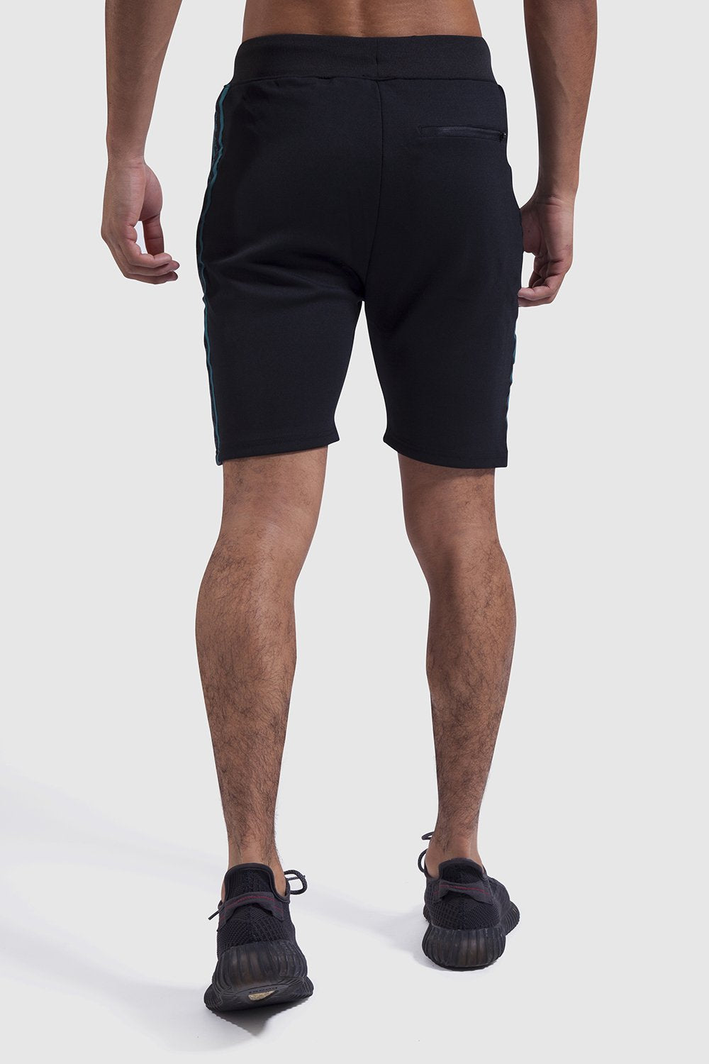 Black/Teal mens gym shorts 