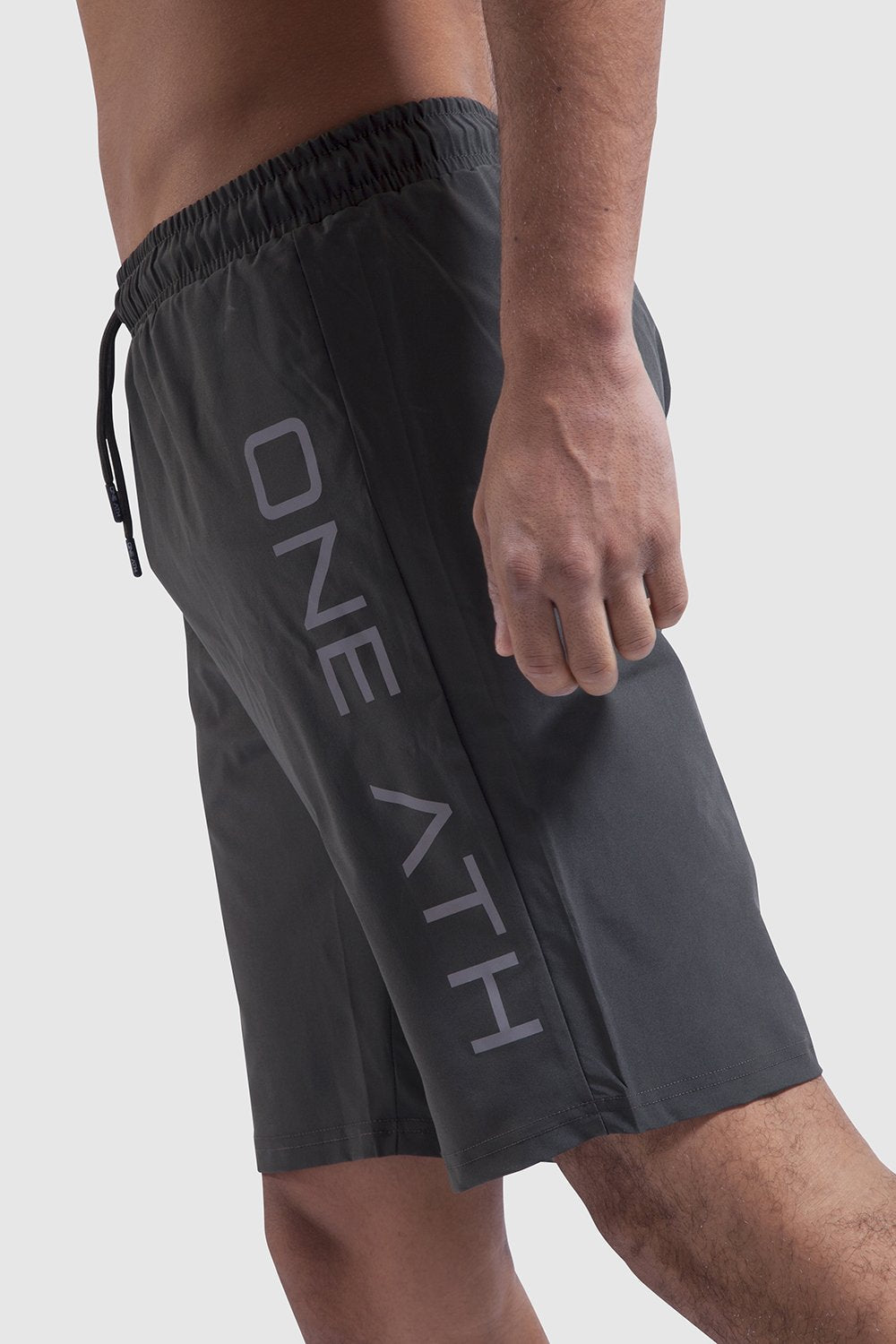 logo design on mens khaki training shorts