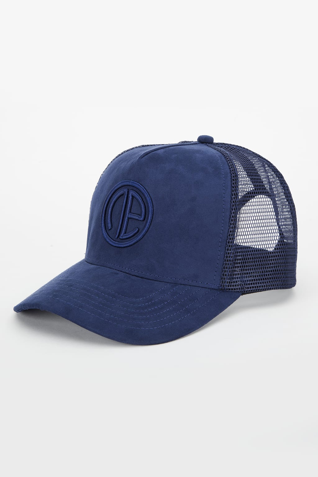 Suede Trucker Cap - Navy