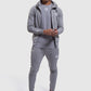 Firestone II gym joggers and hoodie in grey