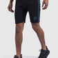 mens gym shorts - Firestone Black/Teal