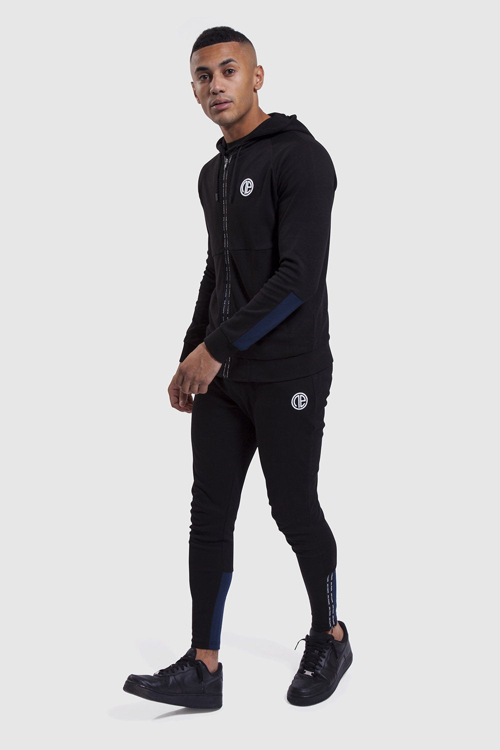 Mens black track hoodie and gym joggers