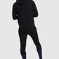 Back design on mens gym joggers and hoodie