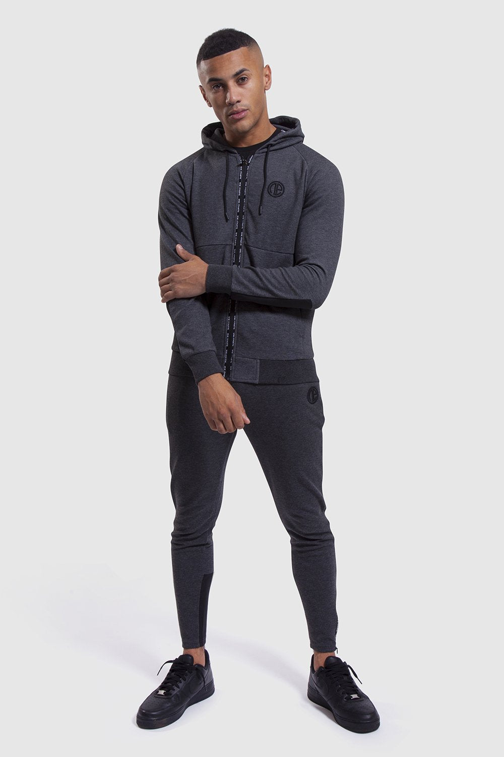 mens Iverson II gym joggers and hoodie in charcoal