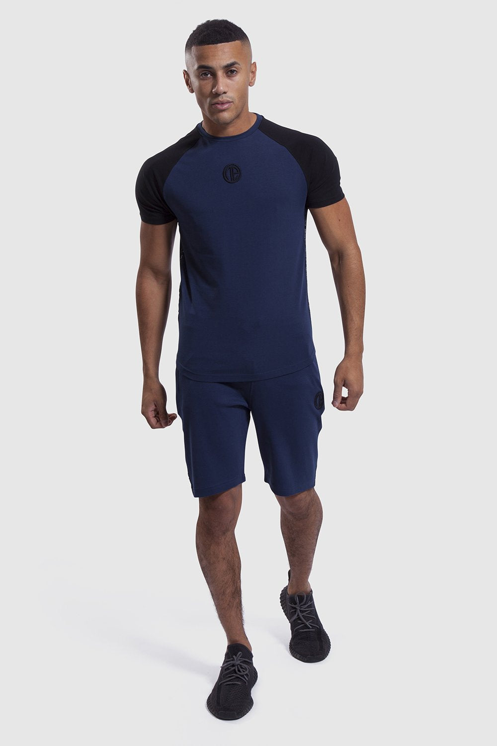 Matching training top and shorts in navy
