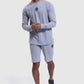 Iverson mens gym shorts and grey long sleeve top