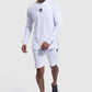 long sleeve tee and mens gym shorts set