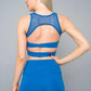 Lorella Med Impact Cropped Sports Bra - Blue