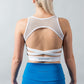 Lorella Med Impact Cropped Sports Bra - White