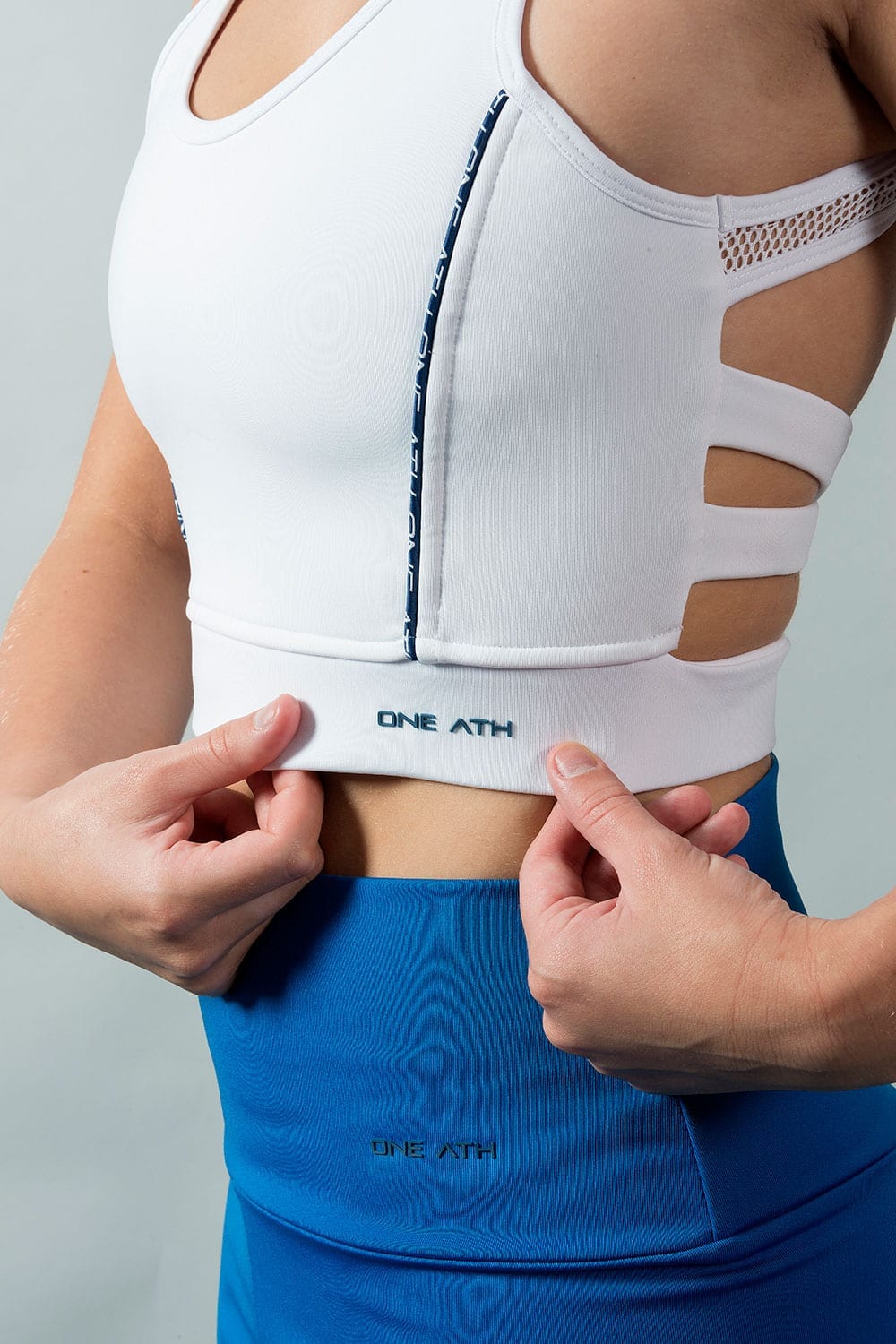 Lorella Med Impact Cropped Sports Bra - White