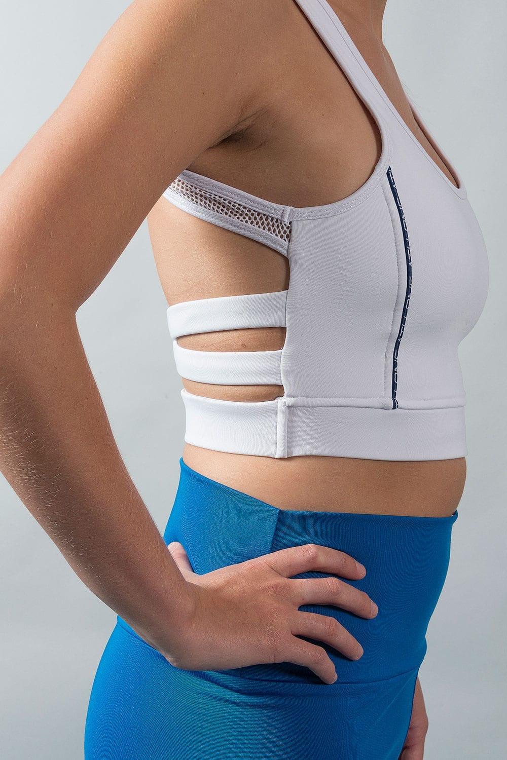 Lorella Med Impact Cropped Sports Bra - White