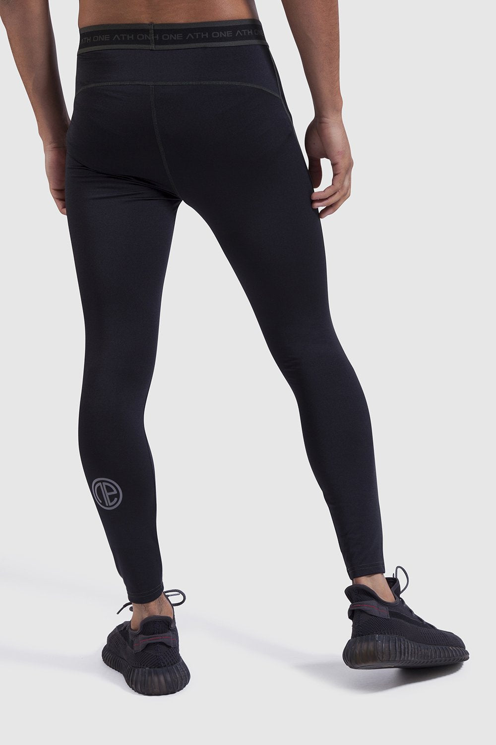 reflective logo on sports leggings for men