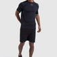 model wearing training top and shorts