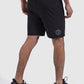 Back detail and logo of mens training shorts