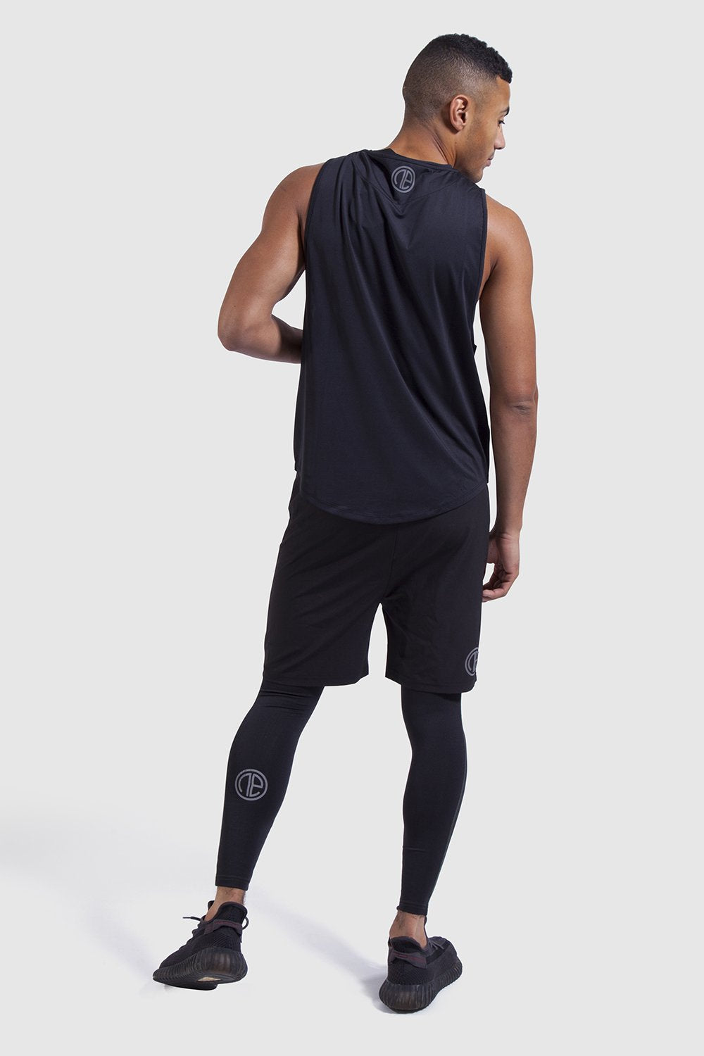 training vest, shorts and leggings in black