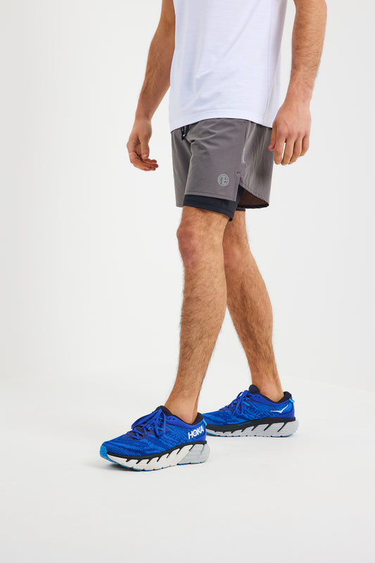 Strike 2 in 1 Running Shorts - Grey