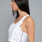 Lorella Cotton Cropped Vest  – White