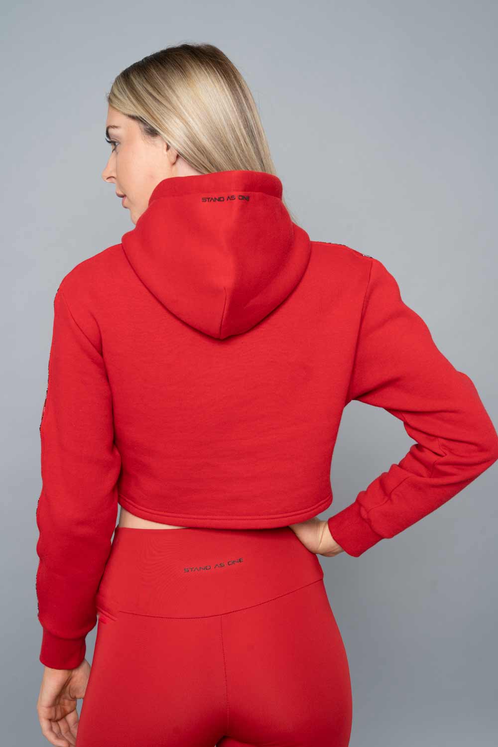 Payton Cropped Hoodies - Red