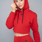 Payton Cropped Hoodies - Red