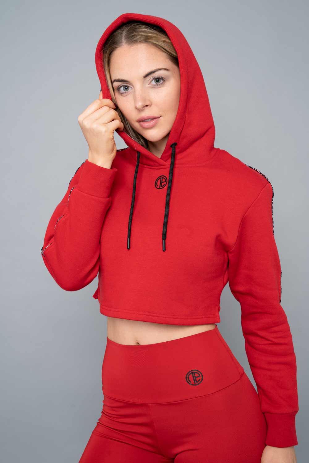 Payton Cropped Hoodies - Red